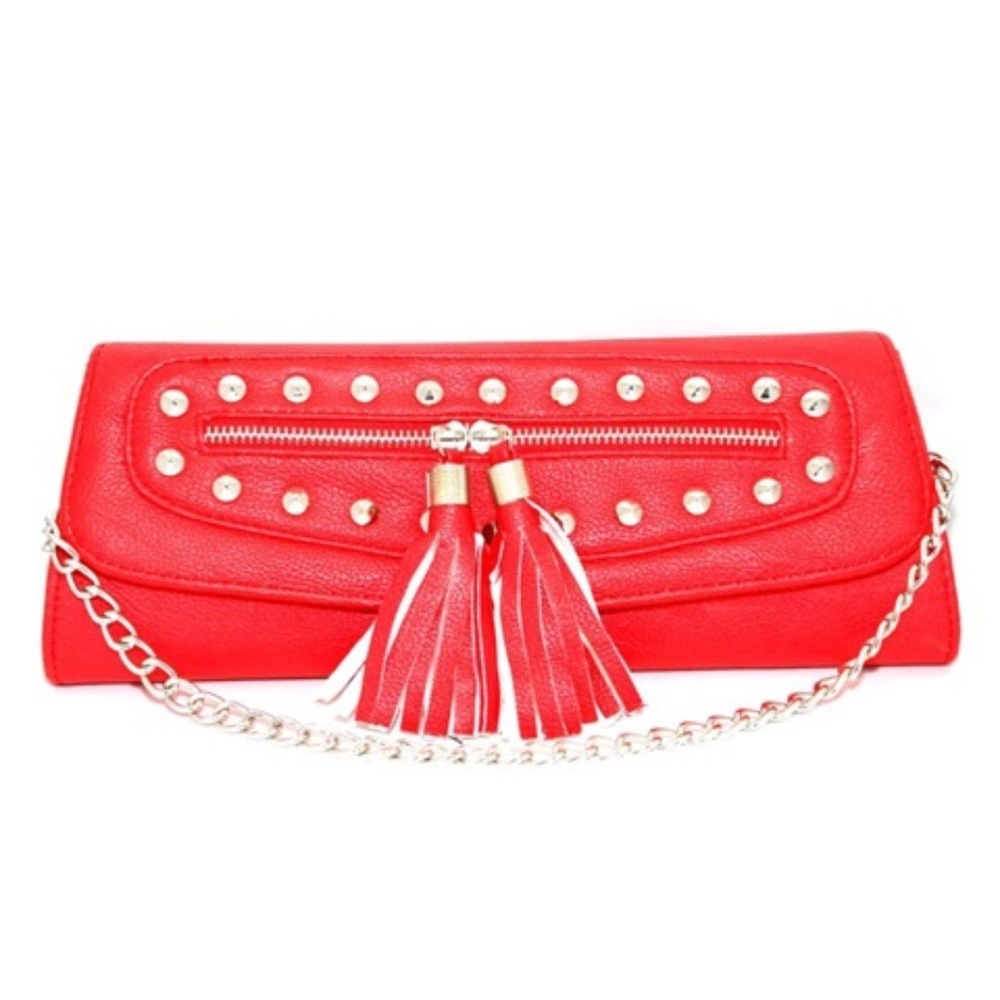 Zauron Red Studded Evening Clutch | Handbag | Purse